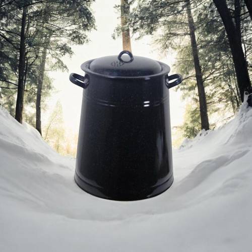 Garnita emailata neagra/bidon untura 20 L Garnita emailata neagra/bidon untura 20 L