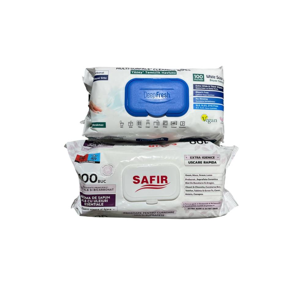 Set servetele umede multisuprafete cu Bicarbonat si otet, 2 buc/set Set servetele umede multisuprafete cu Bicarbonat si otet, 2 buc/set