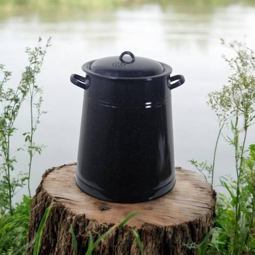 Garnita emailata neagra/bidon untura 20 L Garnita emailata neagra/bidon untura 20 L