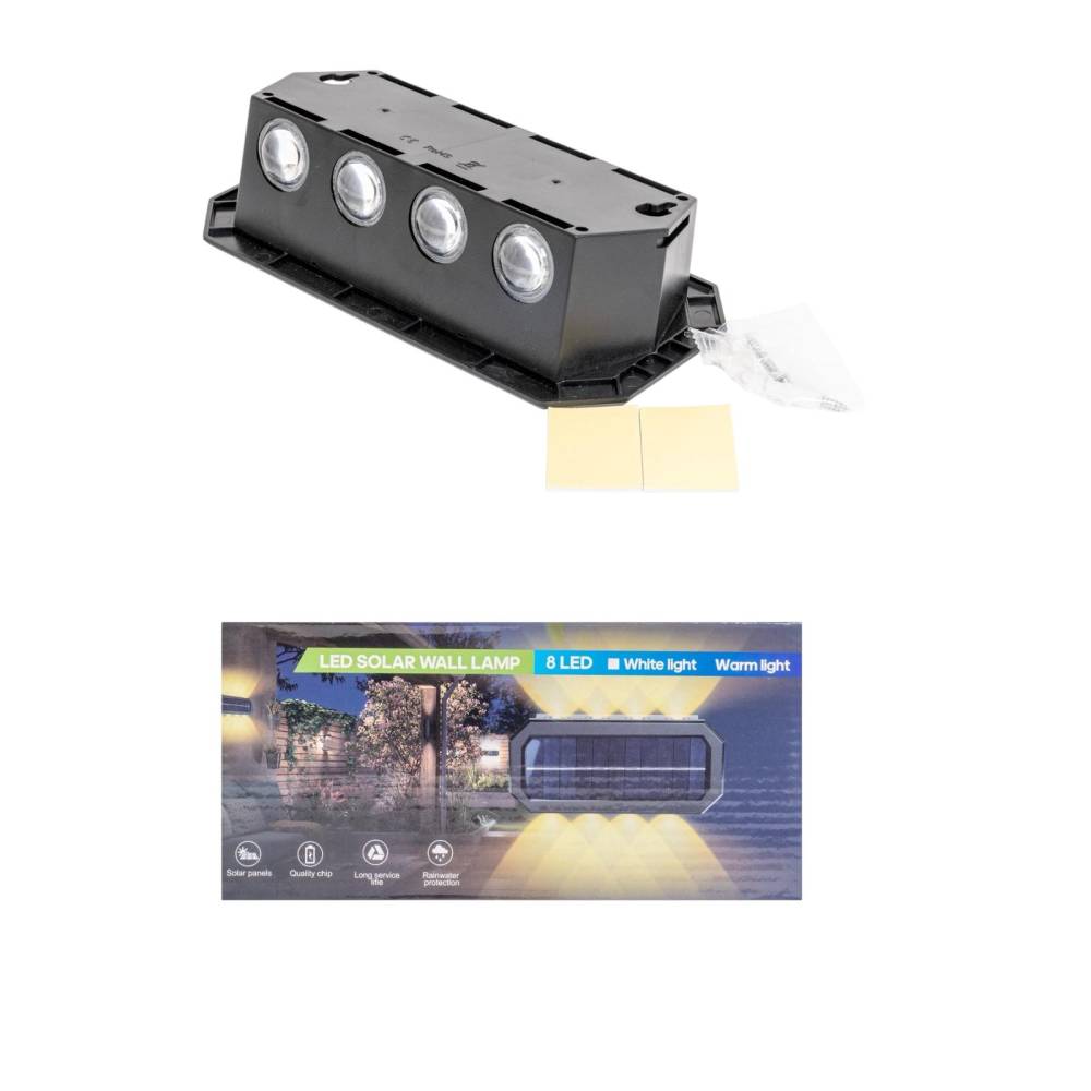 Lampa solara de perete 2 tipuri de lumina 8 Led Lampa solara de perete 2 tipuri de lumina 8 Led
