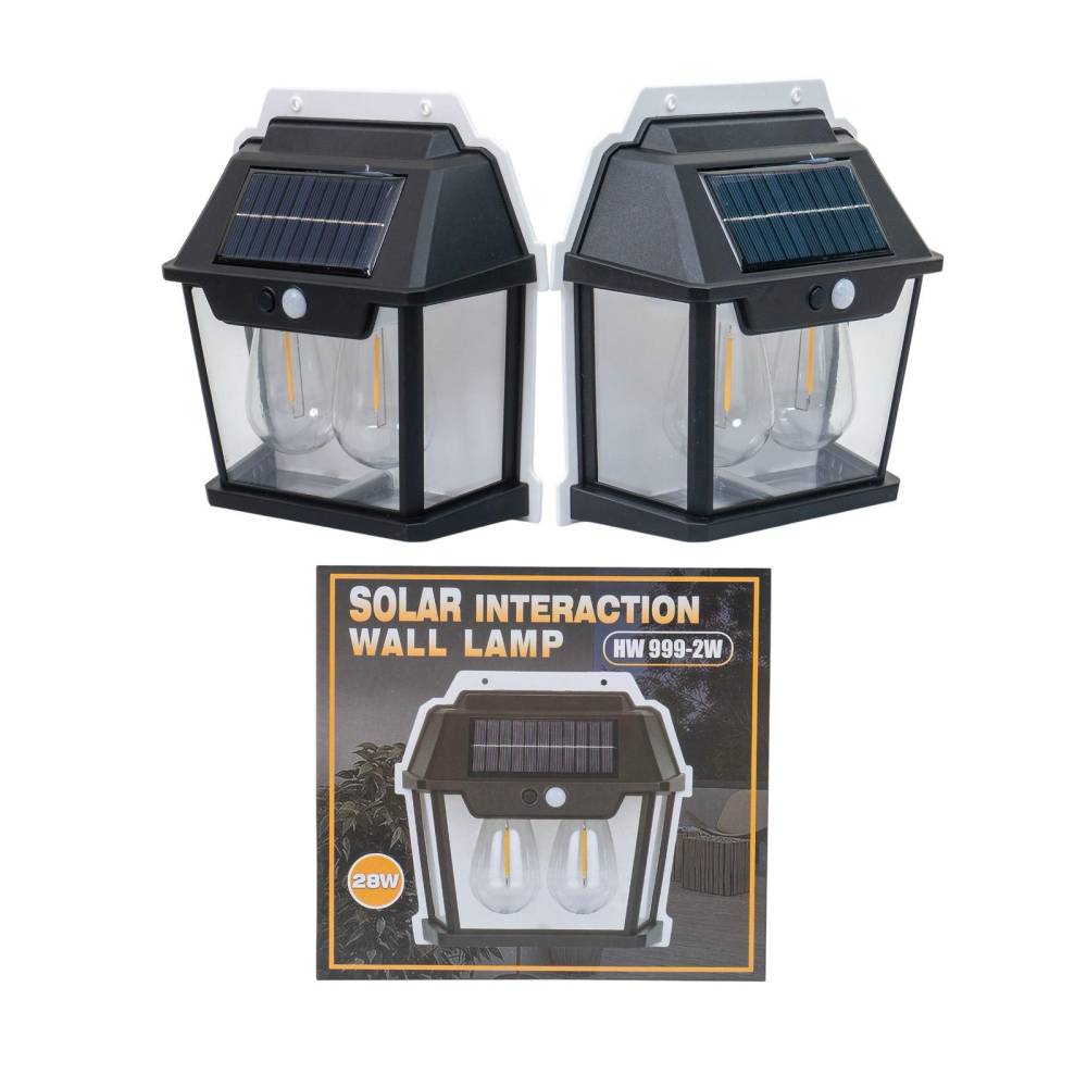 Lampa solara de perete cu 2 becuri 3 tipuri de lumina 28W Lampa solara de perete cu 2 becuri 3 tipuri de lumina 28W