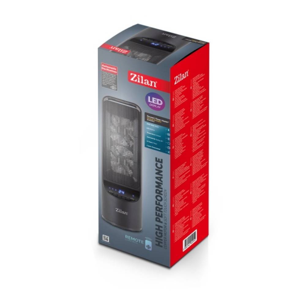 Aeroterma ceramica turn Zilan Negru, 2000W, timer 8H, siguranta la rasturnare Aeroterma ceramica turn Zilan Negru, 2000W, timer 8H, siguranta la rasturnare