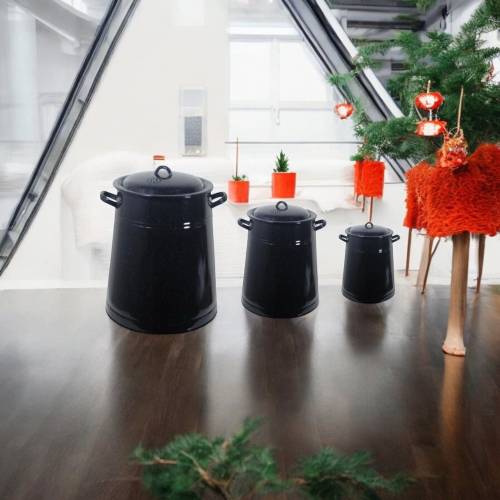 Garnita emailata neagra/bidon untura 20 L Garnita emailata neagra/bidon untura 20 L