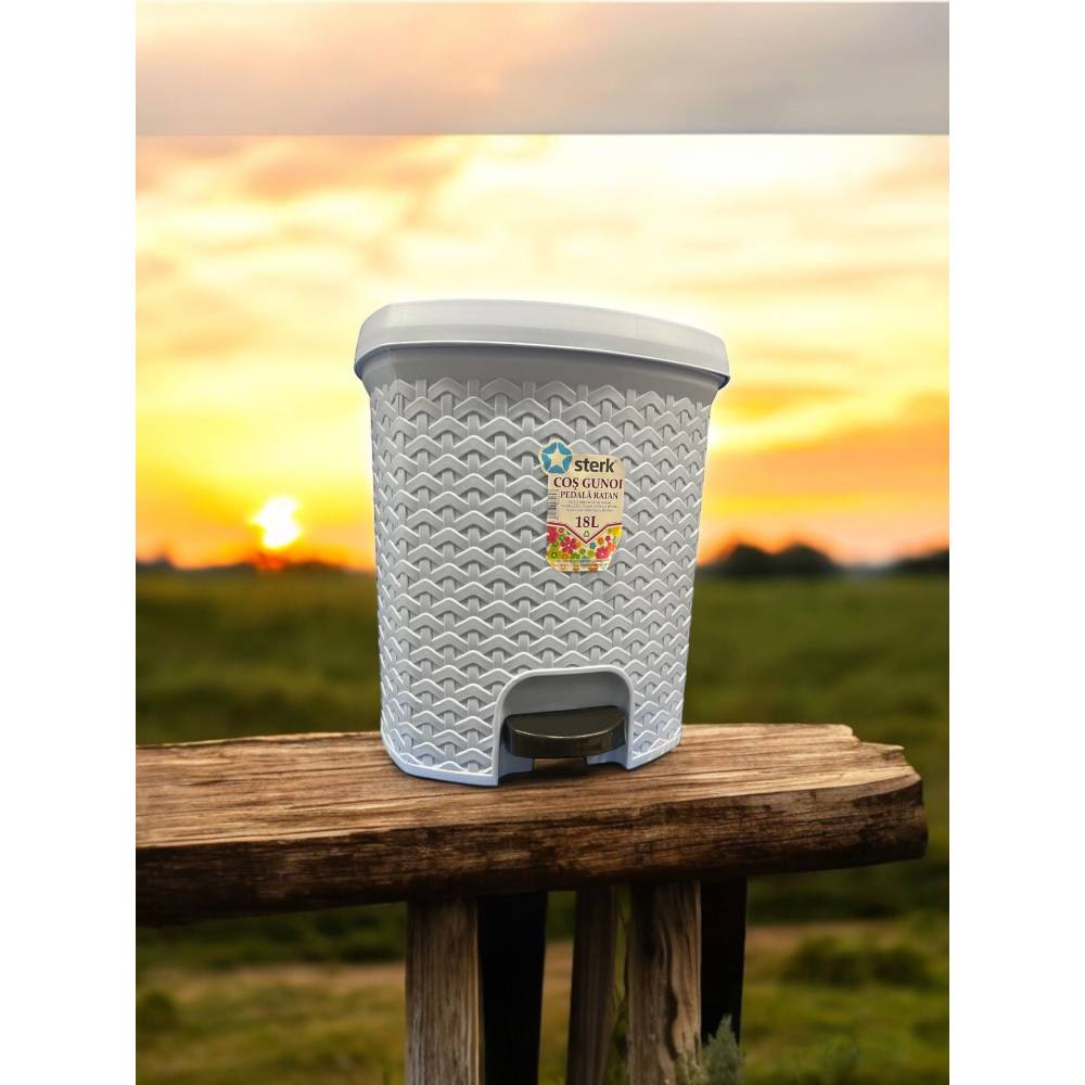 Cos de gunoi cu pedala 5 L, Gri deschis Cos de gunoi cu pedala 5 L, Gri deschis