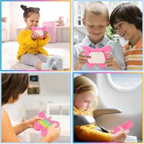 Consola, Joc Interactiv Pop It, 120 nivele, Pentru copii, Model Fluture, Fucsia