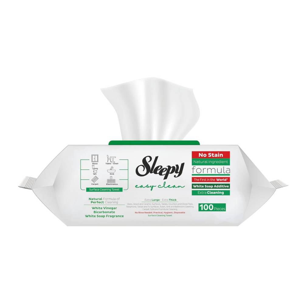 Sleepy servetele umede cu bicarbonat si otet 100 buc, Extra Curatare Sleepy servetele umede cu bicarbonat si otet 100 buc, Extra Curatare