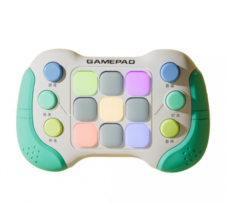 Consola, Joc Interactiv Pop It, 600 nivele, Verde/Gri