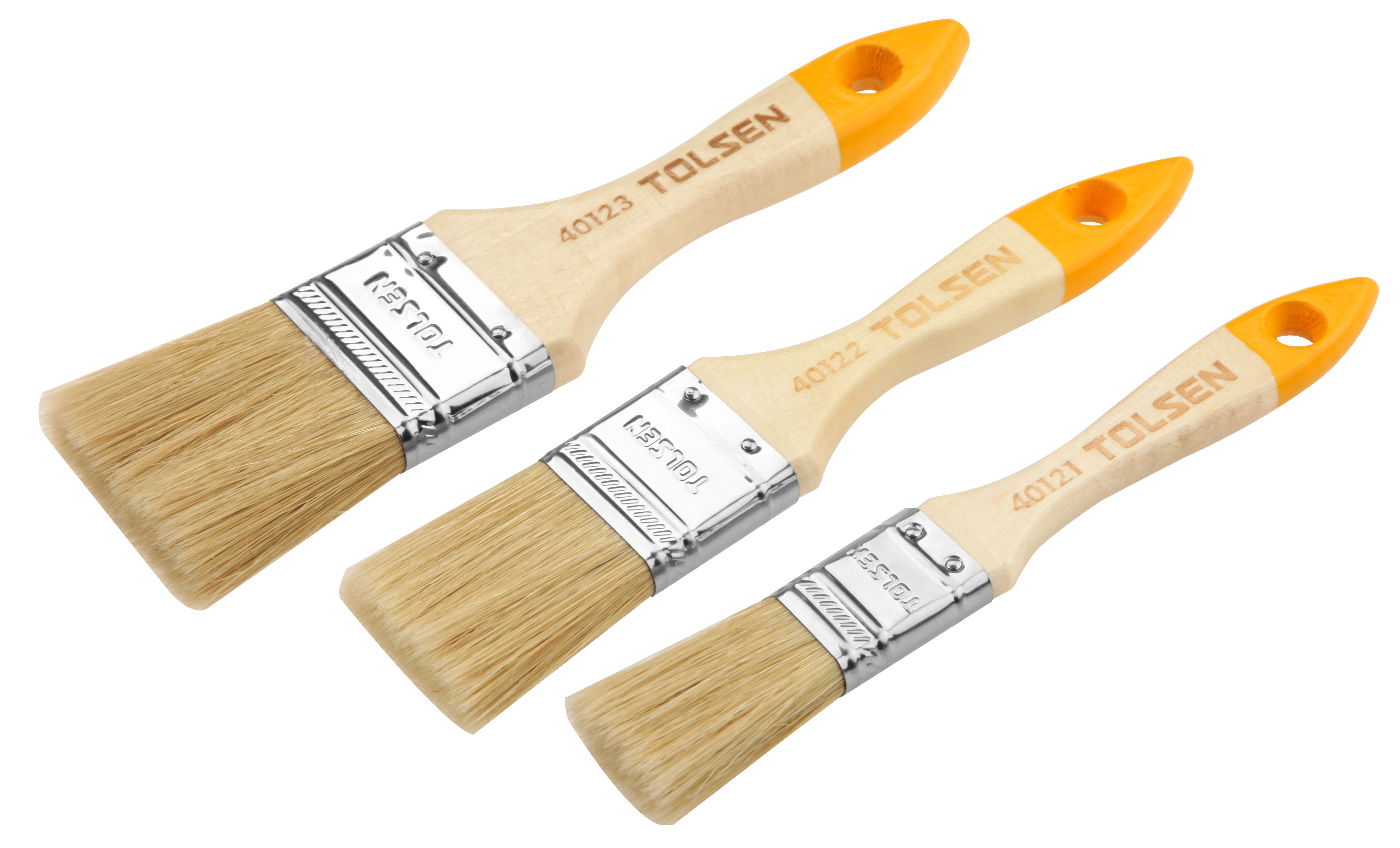 Set de 3 pensule pentru vopsit cu maner din lemn, 1", 1.5",